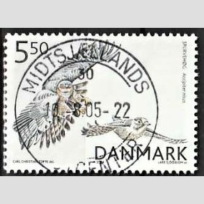 FRIM�RKER DANMARK | 2004 - AFA 1410 - Rovfugle i Danmark - 5,50 Kr. Spurveh�g - Pragt Stemplet