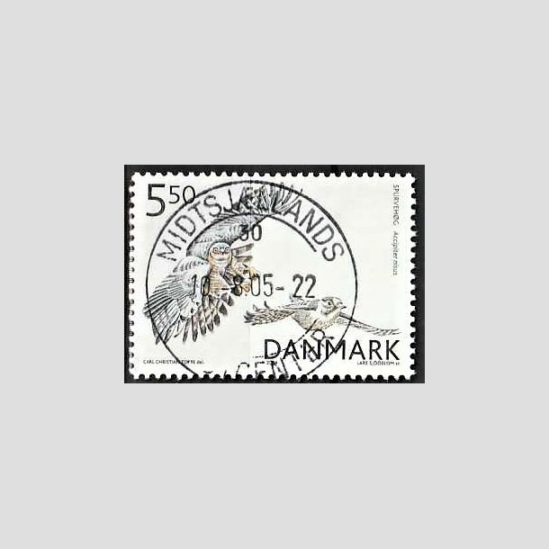 FRIMRKER DANMARK | 2004 - AFA 1410 - Rovfugle i Danmark - 5,50 Kr. Spurvehg - Pragt Stemplet