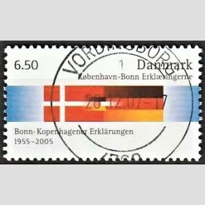 FRIM�RKER DANMARK | 2005 - AFA 1431 - K�benhavn-Bonn - 6,50 Kr. flerfarvet - Pragt Stemplet Vordingborg