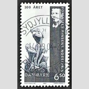 FRIM�RKER DANMARK | 2003 - AFA 1372 - Dansk Nobelpris 100 �r. - 6,50 Kr. flerfarvet - Pragt Stemplet