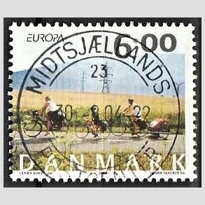 FRIM�RKER DANMARK | 2004 - AFA 1396 - Cykel og sejlerferie - 6,00 Kr. flerfarvet - Pragt Stemplet Midtsj�lland