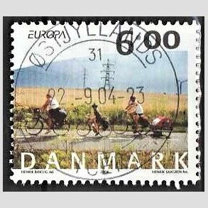 FRIM�RKER DANMARK | 2004 - AFA 1396 - Cykel og sejlerferie - 6,00 Kr. flerfarvet - Pragt Stemplet �stjylland