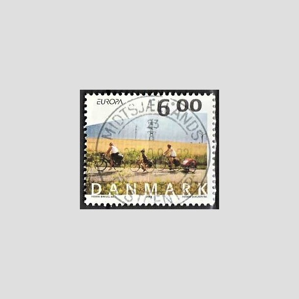 FRIMRKER DANMARK | 2004 - AFA 1396 - Cykel og sejlerferie - 6,00 Kr. flerfarvet - Pragt Stemplet Midtsjlland