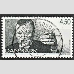 FRIM�RKER DANMARK | 1999 - AFA 1213 - Dansk revy - 4,50 Kr. gr�n - Pragt Stemplet Vordingborg