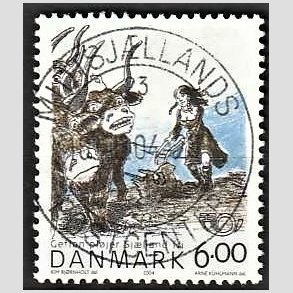 FRIM�RKER DANMARK | 2004 - AFA 1385 - Gefion - 6,00 Kr. flerfarvet - Pragt Stemplet Midtsj�lland