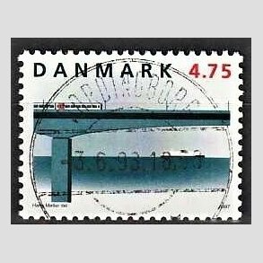 FRIM�RKER DANMARK | 1997 - AFA 1145 - Jernbaneforbindelsen p� Storeb�lt - 4,75 Kr. flerfarvet - Pragt Stemplet Vordingborg