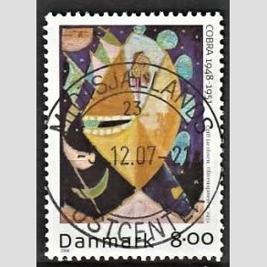 FRIM�RKER DANMARK | 2006 - AFA 1487 - COBRA-malere - 8,00 Kr. flerfarvet - Pragt Stemplet Midtsj�lland