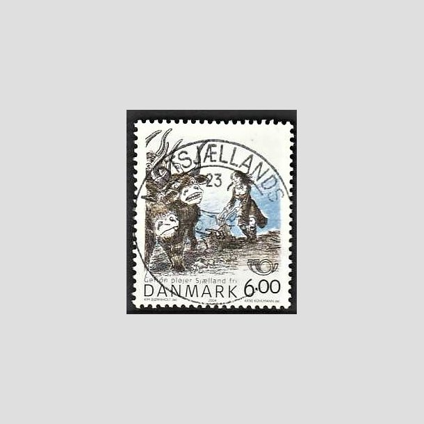 FRIMRKER DANMARK | 2004 - AFA 1385 - Gefion - 6,00 Kr. flerfarvet - Pragt Stemplet Midtsjlland