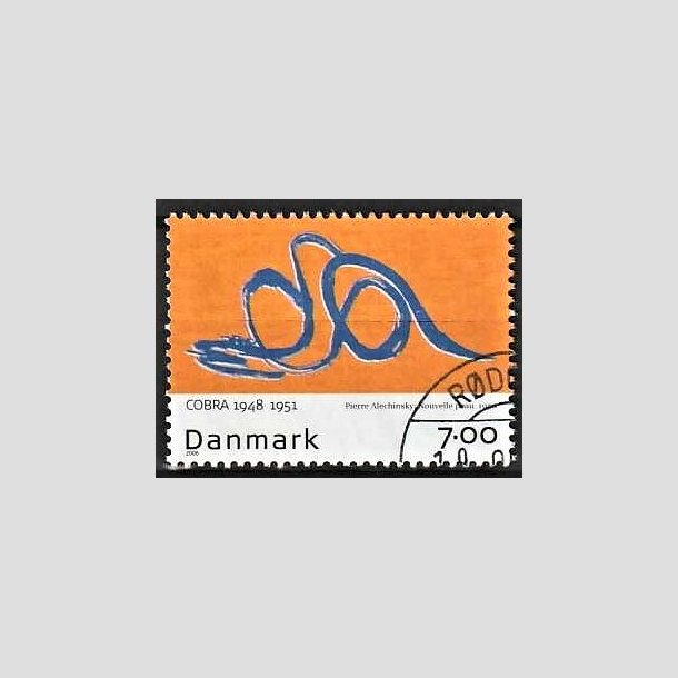 FRIMRKER DANMARK | 2006 - AFA 1486 - Cobra-malere 9. - 7,00 Kr. Pierre Alechinsky - Pnt Stemplet