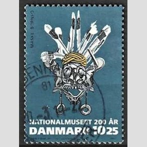 FRIMRKER DANMARK | 2007 - AFA 1504 - Nationalmuseet 200 r. - 10,25 Kr. flerfarvet - Pnt Stemplet