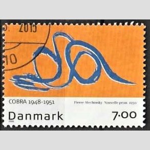 FRIMRKER DANMARK | 2006 - AFA 1486 - Cobra-malere 9. - 7,00 Kr. Pierre Alechinsky - Pnt Stemplet