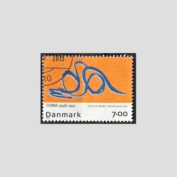 FRIMRKER DANMARK | 2006 - AFA 1486 - Cobra-malere 9. - 7,00 Kr. Pierre Alechinsky - Pnt Stemplet