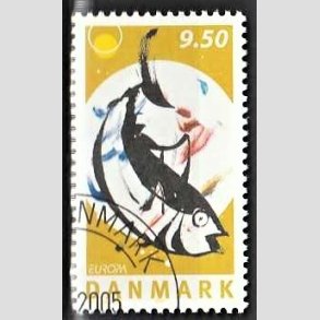 FRIMRKER DANMARK | 2005 - AFA 1438 - Europamrker - 9,50 Kr. Fiskeret - Pnt Stemplet