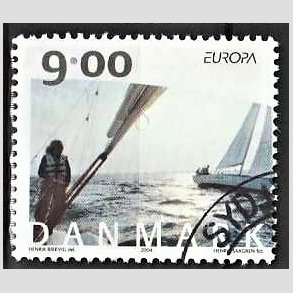 FRIMRKER DANMARK | 2004 - AFA 1397 - Cykel- og sejlerferie - 9,00 Kr. flerfarvet - Pnt Stemplet
