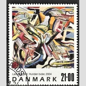 FRIMRKER DANMARK | 2004 - AFA 1399 - Frimrkekunst - 21,00 Kr. flerfarvet - Pnt Stemplet