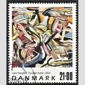 FRIMRKER DANMARK | 2004 - AFA 1399 - Frimrkekunst - 21,00 Kr. flerfarvet - Pnt Stemplet