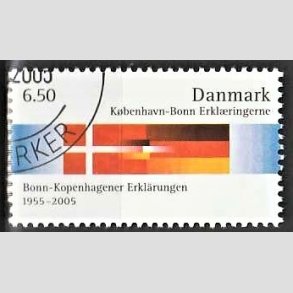FRIMRKER DANMARK | 2005 - AFA 1431 - Kbenhavn-Bonn erklringen 50 r. - 6,50 Kr. flerfarvet - Pnt Stemplet