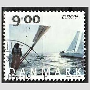 FRIMRKER DANMARK | 2004 - AFA 1397 - Cykel- og sejlerferie - 9,00 Kr. flerfarvet - Pnt Stemplet