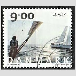 FRIMRKER DANMARK | 2004 - AFA 1397 - Cykel- og sejlerferie - 9,00 Kr. flerfarvet - Pnt Stemplet