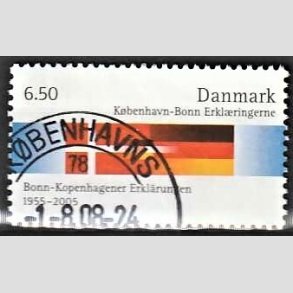 FRIMRKER DANMARK | 2005 - AFA 1431 - Kbenhavn-Bonn erklringen 50 r. - 6,50 Kr. flerfarvet - Pnt Stemplet