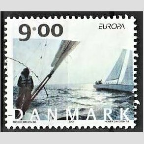 FRIMRKER DANMARK | 2004 - AFA 1397 - Cykel- og sejlerferie - 9,00 Kr. flerfarvet - Pnt Stemplet