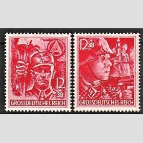 FRIM�RKER TYSK RIGE: 1945 | AFA 904,905 | SA og SS - 12 + 38 pf. r�d i s�t - Postfrisk