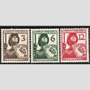 FRIM�RKER TYSK RIGE: 1937 | AFA 638-40 | 3-12 pf. - Ubrugt