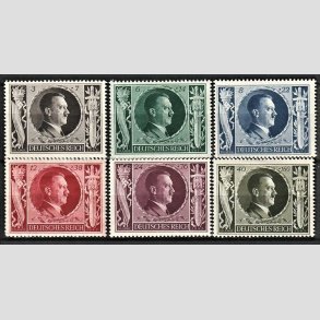 FRIM�RKER TYSK RIGE: 1943 | AFA 839-44 | 3+7 - 40+160 pf. i s�t - Ubrugt