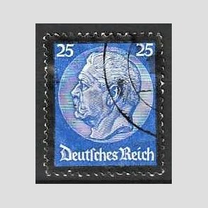 FRIM�RKER TYSK RIGE: 1934 | AFA 548 | 25 pf. bl�/sort Hindenburg s�rgem�rker - Stemplet
