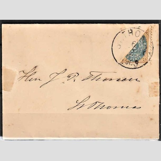 FRIMRKER DVI | 1903 - AFA 7Bx | Halveret 4 cents p brev - Stemplet