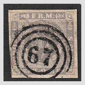 FRIMRKER DANMARK | 1854-57 - AFA 6 - 16 Skilling grviolet - Stemplet 