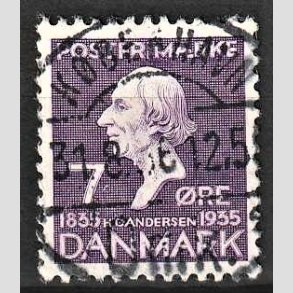 FRIMRKER DANMARK | 1935 - AFA 224 - H. C. Andersen 7 re lilla - Lux Stemplet Kbenhavn