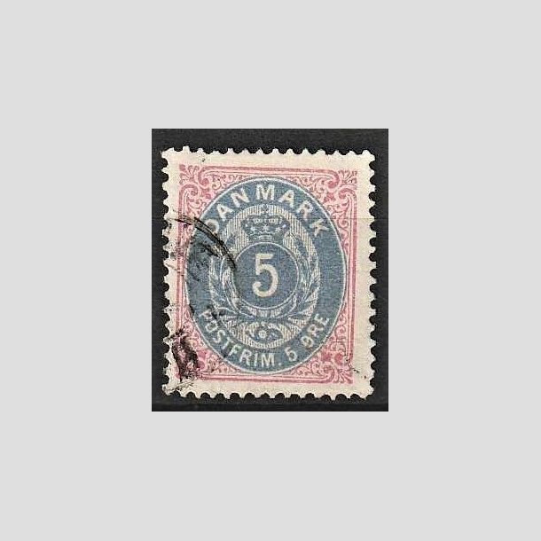 FRIMRKER DANMARK | 1875 - AFA 24 - 5 re rd/bl - Stemplet