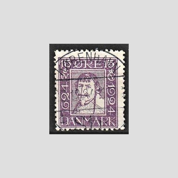 FRIMRKER DANMARK | 1924 - AFA 137 - Postjubilum 15 re violet - Lux Stemplet Kbenhavn