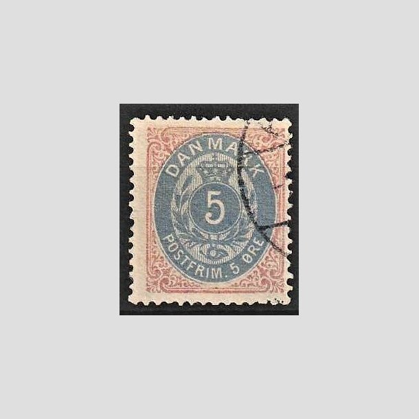 FRIMRKER DANMARK | 1875 - AFA 24 - 5 re rd/bl - Stemplet