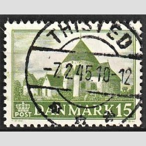 FRIM�RKER DANMARK | 1944 - AFA 286 - Landsbykirker - 15 �re gr�n - Pragt Stemplet Thisted
