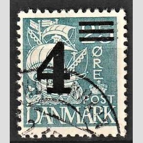 FRIMRKER DANMARK | 1934 - AFA 221x - 4/25 re bl provisorier med VARIANT: Afskret nse - Pnt Stemplet