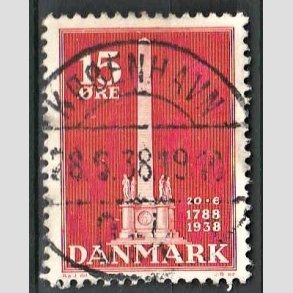 FRIM�RKER DANMARK | 1938 - AFA 244 - Stavnsb�ndet 15 �re r�d - Lux Stemplet K�benhavn
