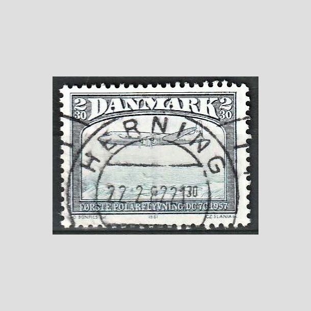 FRIMRKER DANMARK | 1981 - AFA 740 - Flyvning - 2,30 Kr. sortbl/bl - Lux Stemplet Herning