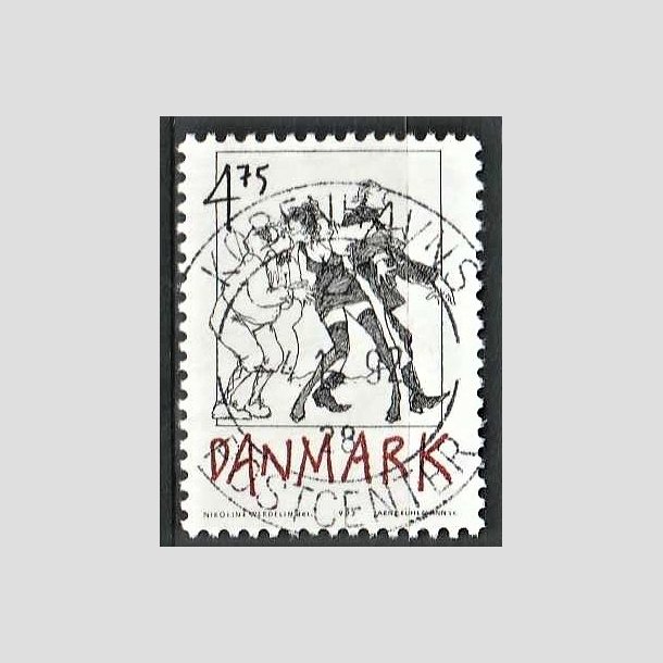 FRIMRKER DANMARK | 1992 - AFA 1030 - Danske tegneseriefigurer - 4,75 Kr. sort/rd - Pragt Stemplet