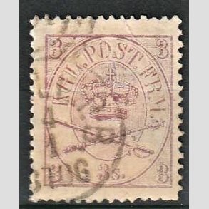 FRIMRKER DANMARK | 1864-70 - AFA 12 - 3 Skilling lilla Krone Scepter - Stemplet