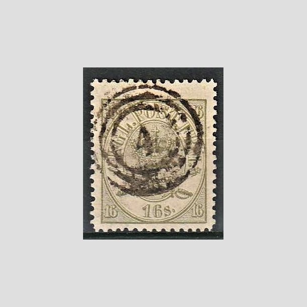 FRIMRKER DANMARK | 1864-70 - AFA 15 - 16 Skilling oliven Krone Scepter - Stemplet