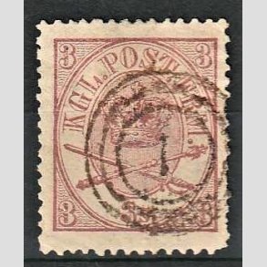 FRIMRKER DANMARK | 1864-70 - AFA 12 - 3 Skilling lilla Krone Scepter - Stemplet
