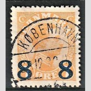 FRIMRKER DANMARK | 1921-22 - AFA 118 - 8 8/7 re orange provisorier - Lux Stemplet 