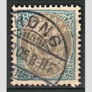 FRIM�RKER DANMARK | 1895 - AFA 22B - 3 �re bl�/gr� - Lux Stemplet H�ng