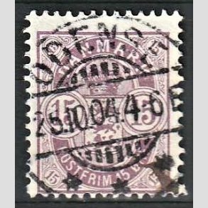 FRIM�RKER DANMARK | 1901-02 - AFA 38 - 15 �re gr�lilla - Lux Stemplet Odense