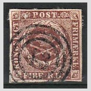 FRIMRKER DANMARK | 1853 - AFA 1 - 4 R.B.S IIb mrk rdbrun - Thiele II - Stemplet