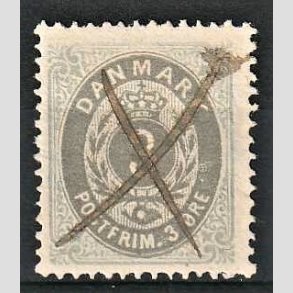 FRIMRKER DANMARK | 1875 - AFA 22a - 3 re ultramarin/gr - Stemplet (Blkannulleret)