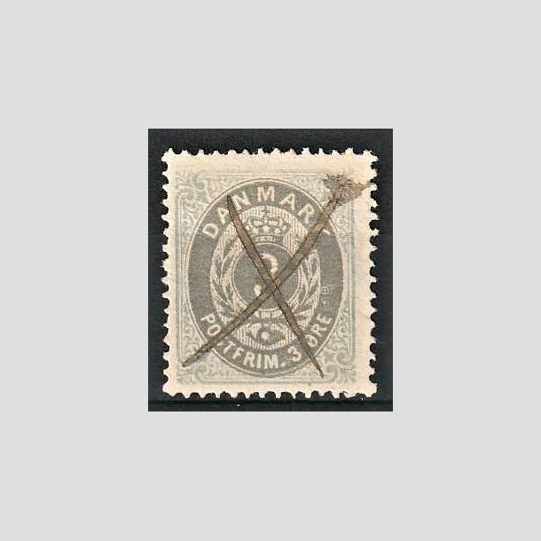 FRIMRKER DANMARK | 1875 - AFA 22a - 3 re ultramarin/gr - Stemplet (Blkannulleret)