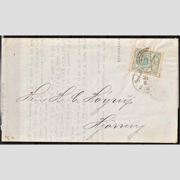 FRIMRKER DANMARK | 1864-70 - AFA 11 - 2 Skilling bl - Krone Scepter - Single p brev - Stemplet